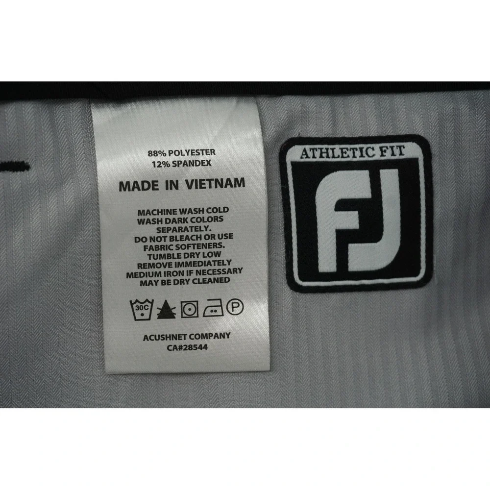 FootJoy Golf Pants Mens 38x30 Black Athletic Fit Performance Stretch Fabric